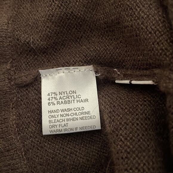 Loft Rabbit Hair Brown Sweater Cardigan Medium Cozy Preppy Grandma Winter Fall - Picture 6 of 6